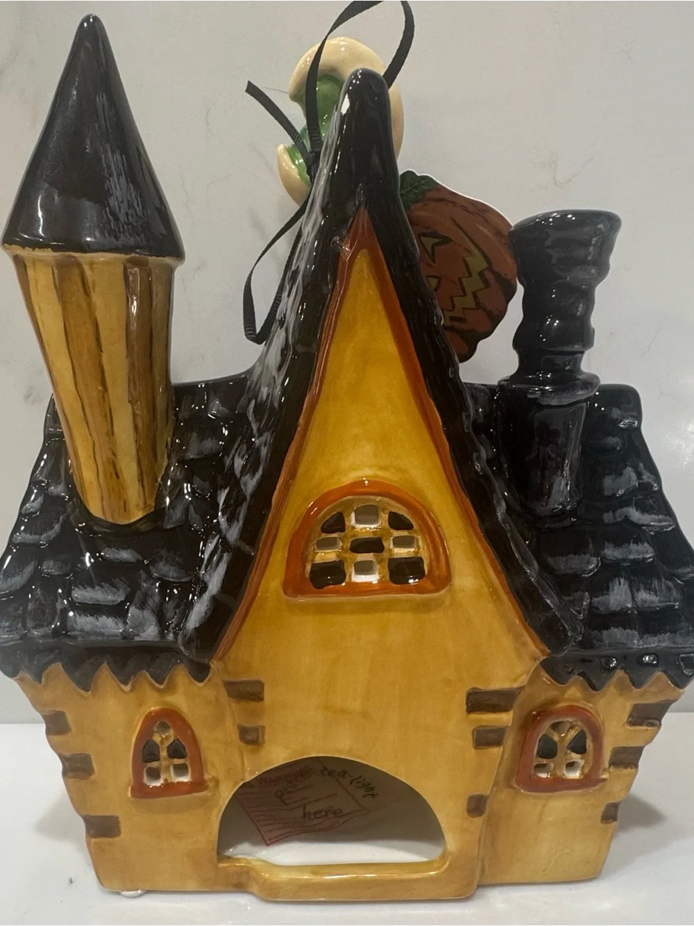 Blue Sky Clayworks Halloween/Fall “Owls Hollow” House Tealight Holder NWT - Picture 2 of 12